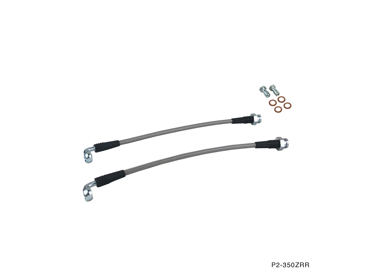 P2M NISSAN 350Z / G35 REAR STEEL BRAIDED BRAKE LINES