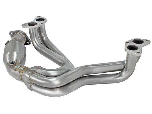 aFe Power Twisted Steel 304 Stainless Steel Long Tube Header with Cat Toyota 86 | FT86 | GT86 | Scion FR-S | Subaru BRZ H4-2.0L 2012-2019
