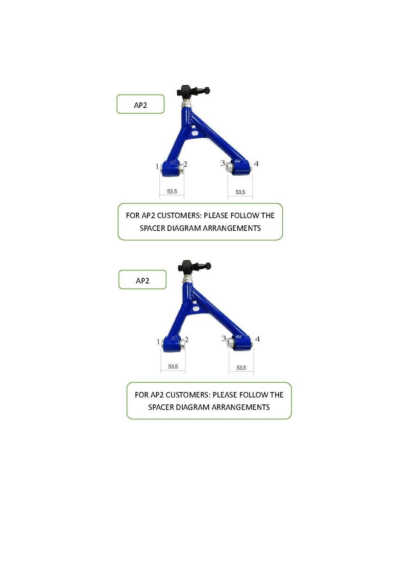 P2M HONDA S2000 REAR UPPER CONTROL ARMS (AP1/AP2)