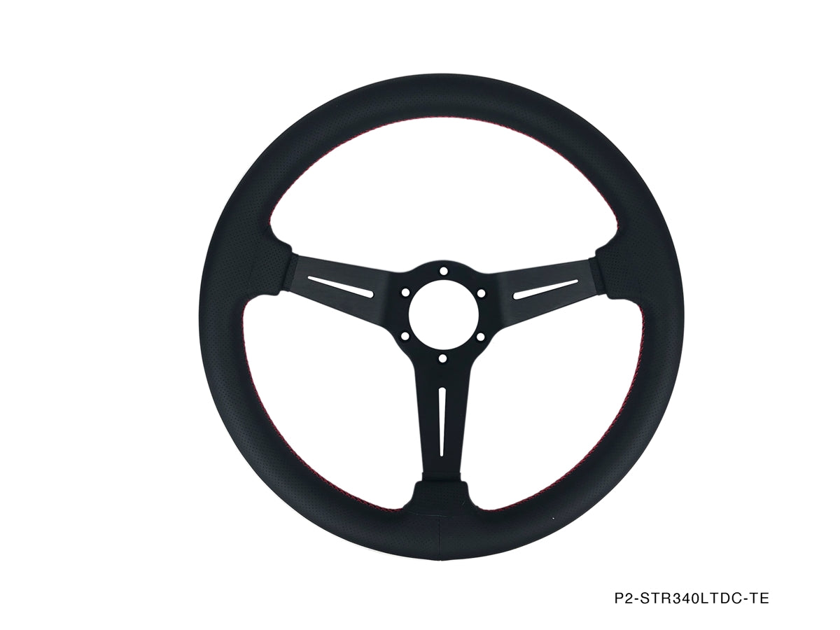 P2M COMPETITION STEERING WHEEL : 340MM DEEP CORN LEATHER