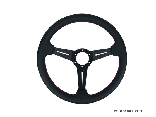 P2M COMPETITION STEERING WHEEL : 340MM DEEP CORN LEATHER