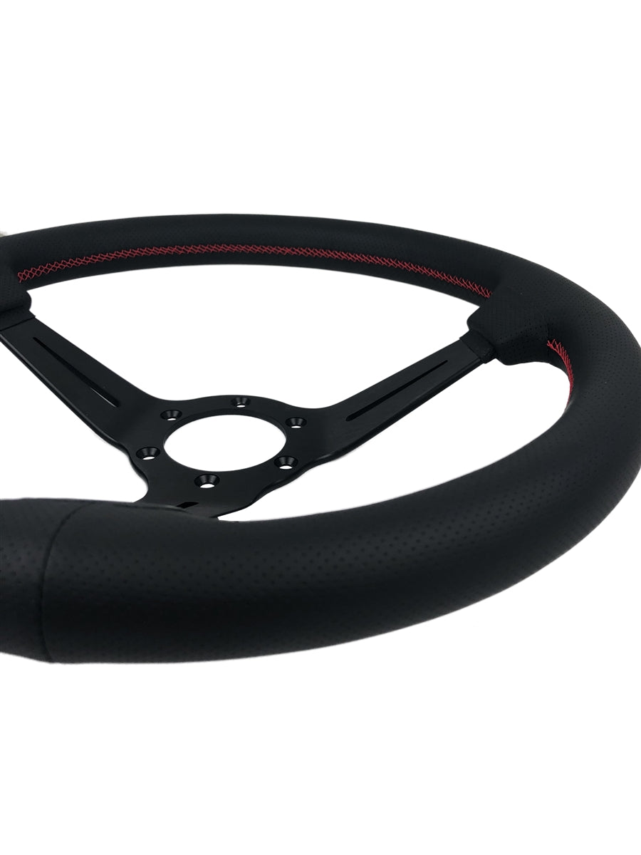 P2M COMPETITION STEERING WHEEL : 340MM DEEP CORN LEATHER