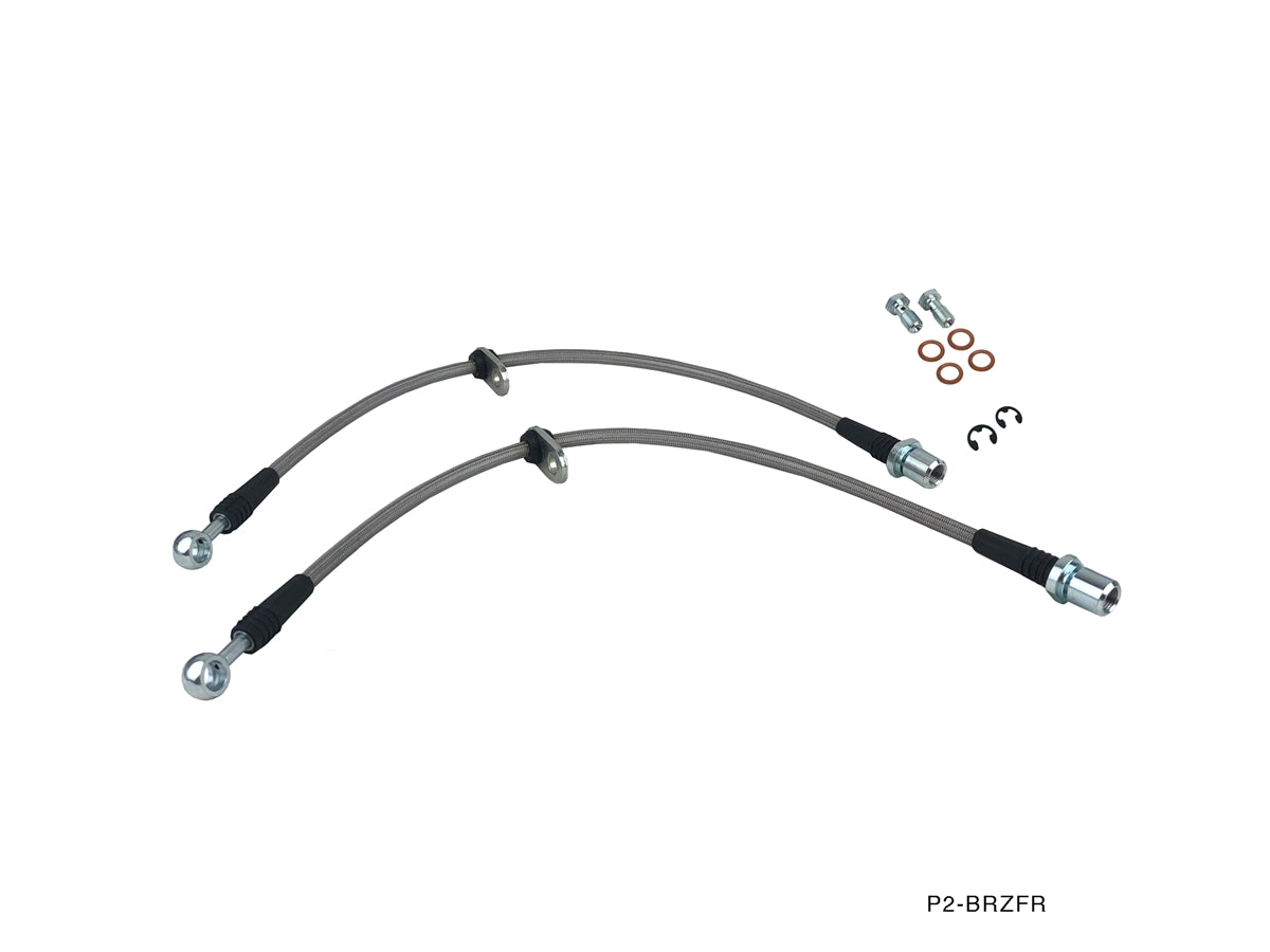 P2M SUBARU BRZ / SCION FR-S FRONT STEEL BRAIDED BRAKE LINES