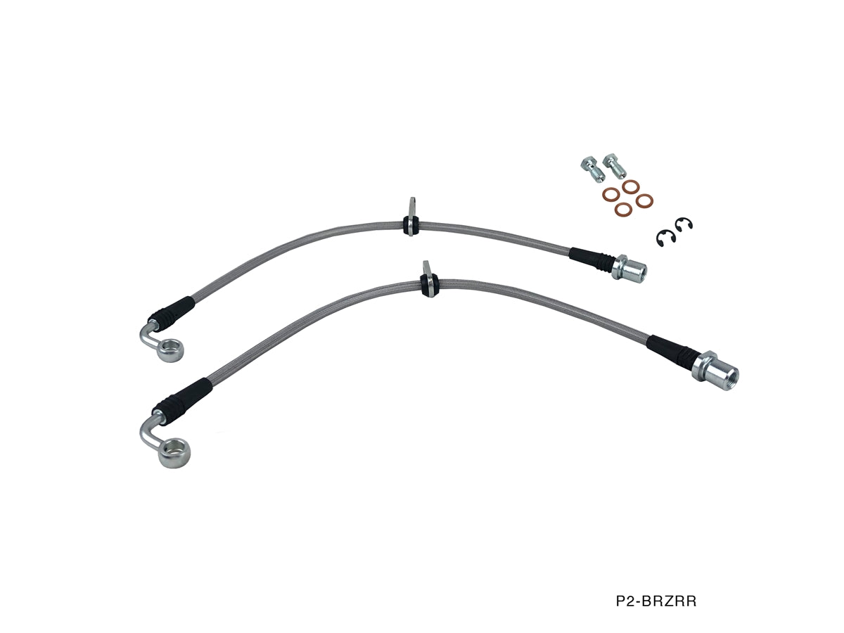 P2M SUBARU BRZ / SCION FR-S REAR STEEL BRAIDED BRAKE LINES